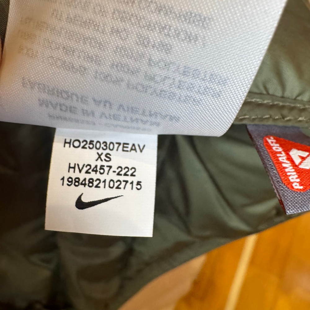 Nike Therma-Fit Primaloft Puffer Jacket Women's XS Olive Green NWT - Picture 8 of 12